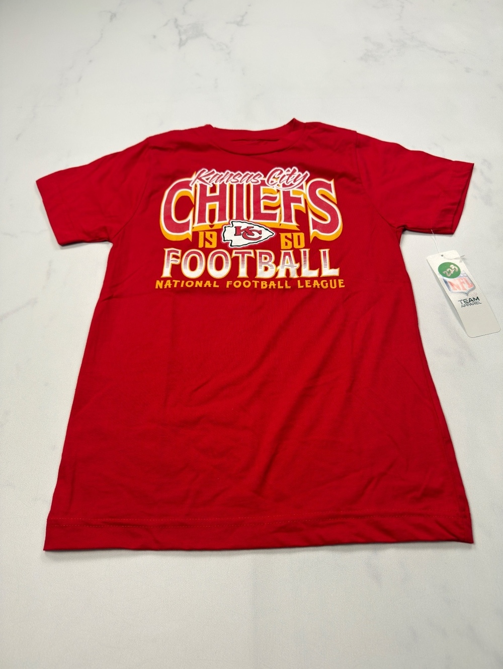 NFL Team Apparel Kansas City Chiefs Red Graphic T-Shirt - Boys S (6/7) NWT - Picture 1 of 5